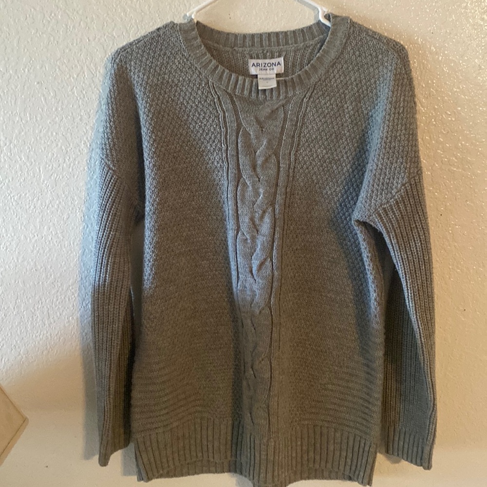 Arizona Jean Co brand size S, long sleeve, grey sweater. Good condition.